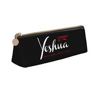 BHHJKK Yeshua Trousse à crayons triangulaire en cuir avec motif Jésus Chrétien Pour stylos cosmétiques Bureau Papeterie Organiseur de bureau pour femme et homme, Comme indiqué sur la photo, Taille