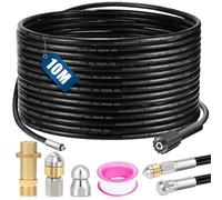 BHHTBB Furet Deboucheur Canalisation Karcher 10M 180 Bars Tuyau Deboucheur Canalisation pour Karcher K2 K3 K4 K5 K6 K7 Tuyau Haute Pression avec Adaptateurs e Buse Fixe, Buse Rotative