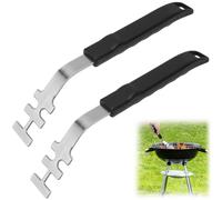 BHHTBB Lot de 2 lève-grille en fonte résistant à la chaleur - Anti-brûlure - Poignée antidérapante - Outil de barbecue universel pour grilles en fonte et acier inoxydable