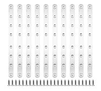 Bhina 10 pièces 293 x 19 x 3 mm Pattes D'assemblage Supports de Fixation Droits Plats Plaques Dassemblage Métalliques en Acier Inoxydable avec 80 vis de Fixation pour Cadres de Lit, Chaises, Tables
