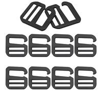 Bhina 10 Pièces 38mm Alliage G Crochets Boucles de Sangle Réglables G-Crochet Réglable Sac à Dos Sangle Ceinture Matériel Mousquetons Crochet Boucle en Forme de G pour Sac Sangle Ceinture, Mat Noir