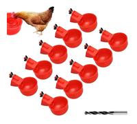 Bhina 10 Pièces Abreuvoir Poules Automatique DIY Abreuvoir Poules Abreuvoir Poule avec Scie à Trou Gobelet à Eau pour Poules Abreuvoirs Automatiques Kit pour Poussins Canards Oies Dindes Lapins