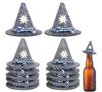 Bhina 12 Pièces 8 x 10cm Décoration Mini Chapeau Oktoberfest en Feutre, Mini Chapeaux Décoratifs pour la Fête de la Bière, Petit Chapeau en Feutre Fêtes et Table pour Pâques, Carnaval (Blu e Bianco)