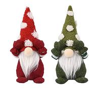 Bhina 2 Pièces GNOME De Noël,Mini Poupées Père Noël Gnomes,Peluche Suédois Noël Decoration,GNOME Poupée Ornement,Utilisé pour Offrir des Cadeaux Et Décorer Le Salon, La Chambre, Le Bureau, Le Bureau