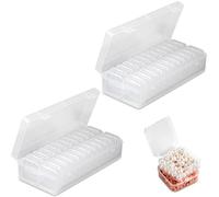 Bhina 2 Pièces Petit Organisateur de Perles, 48 Petite Boite Rangement Perles Transparente avec Couvercles avec 2 Grande Rangement Plastique pour Ranger de Petits Objets, Perles, Bijoux (48 Boîtes)