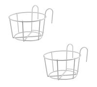 Bhina 2 Pièces Support Fleurs Rond Crochet,Support Jardiniere Balcon Rond,Support Pot Métal Clôture,Pot Plante Garde Corps Suspendu Clôture,Convient pour Balcon,Jardin,Clôture,Intérieur Et Extérieur