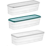 Bhina 3 Pièces Contenants Alimentaires avec Couvercle, Rangement Boite Spaghettis, Boîte à Pâtes Plastique, Boite Spaghettis Hermétique pour Pâtes, Spaghettis, Céréales (Vert, Gris, Transparent)