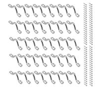 Bhina 40 Pièces Plaque Oeillet Acier Inoxydable 304 M4 Boucles de Pont pour Kayaks Boat Top Pad Eye Pontet INOX Pontet INOX Oeil Plaques avec 80 Pièces Vis pour Canoe Bateau Bimini Rigging