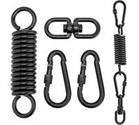 Bhina Ressort de Suspension avec Anneau Rotatif à 360° et 2 Mousquetons, Ressort Oscillant pour Fauteuil Suspendu Crochet de Ressort de Hamac pour Fauteuil Suspendu, Hamac, Sac de Frappe Frappe, Yoga
