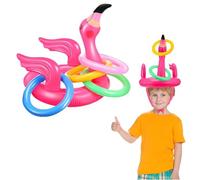 BHIPKOT 5 pièces jeu de lancer flamant rose jeu de lancer d'anneau gonflable parents jeux de fête pour l'été fête hawaïenne mariage été piscine fête en plein air jeux d'intérieur (5 pièces)