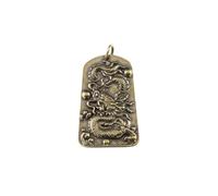 BHLZSY Ancien et ancien système de cuivre hégémonique dragon double joue avec le pendentif de l'étiquette du dragon de perles pendentif du porte-clés masculin pendentif