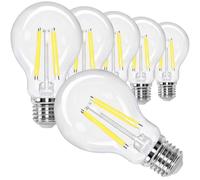BHMAOYN Ampoule LED E27 12V à visser,6W Basse Tension E27 Ampoules AC/DC 12-24V Antique Rétro E27 Lumières LED équivalent 60W,Pour Camping-Car (Blanc Froid 5000K, A60 6W E27 Pack de 6)