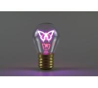 BHMAOYN Lampe LED avec USB et batterie - Style Edison avec design papillon - Décoration magique pour chambre d'enfant, chambre de fille et accessoires d'intérieur - Blanc chaud