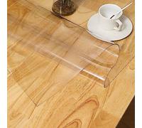 BHODA PVC Toile Cirée Transparente 85x135cm Imperméable Résistant à l'huile Antidérapant, Plastique Transparent Roulé sur Tube - sans Plis, Nappes pour Jardin, Gazon, Sol, Épaisseur 1,5 mm