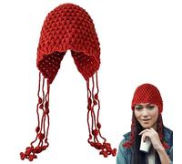 BHOLI Bonnet tricoté avec oreilles | Bonnet d'hiver pour femme, bonnet de ski et de neige, bonnet en laine avec pompons - Bonnet épais et chaud avec cache-oreilles pour étudiants, femmes