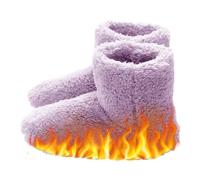 BHOLI Coussin chauffant pour pieds - Chaussons chauffants électriques pour pieds - 1 paire - Coussin chauffant en peluche rechargeable par USB - Chauffe-pieds électriques pour adultes et