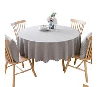 BHOMTY Nappe Ronde antitache Protéger et décorer la Table Nettoyage Facile Gris Clair Diamètre 220 cm