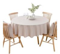 BHOMTY Nappe Ronde antitache Protéger et décorer la Table Nettoyage Facile Kaki Diamètre 260 cm