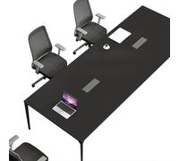 BHOMTY Sous-main de bureau Tapis de bureau en PU antidérapant Tapis de table de conférence Grand tapis de souris Noir 90 x 180 cm