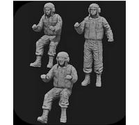 Bhowsa 1/35 Kit de figurines en résine de soldats de chars de la Seconde Guerre mondiale, non peintes et non assemblées. Figurines en résine (3 personnages, sans char) //q9E6J1