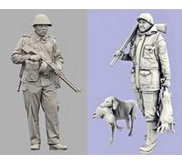 Bhowsa 1/35 Kit de figurines en résine de soldats de la Seconde Guerre mondiale Non peint et non assemblé Figurines en résine (2 personnes) //q9E7J8