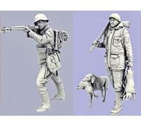 Bhowsa 1/35 Kit de figurines en résine de soldats de la Seconde Guerre mondiale Non peint et non assemblé Figurines en résine (2 personnes) //q9E7J5