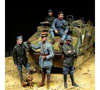 Bhowsa 1/35 Kit de soldat WWII en résine, non peint et non monté (5 figurines, sans char) //Y5jO6lo3