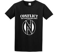 BHPLXJQMV Men's Conflict Ungovernable Force Punk Anarcho Punk Crass Subhumans Design Cotton T Shirt