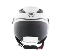 BHR Casque Moto Enfant Demi-Jet, 838 CHILDREN, Casque Scooter pour Enfants ECE 22.06, Visière Anti-Rayures et Déclenchement Micrométrique, Blanc, M