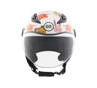 BHR Casque Moto Enfant Demi-Jet, 838 CHILDREN, Casque Scooter pour Enfants ECE 22.06, Visière Anti-Rayures et Déclenchement Micrométrique, Animals, M