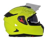 BHR Casque moto intégral avec double visière 813 RACE | Casque moto intégral homologué ECE avec visière solaire | Casque moto pour hommes/femmes | FLUO JAUNE | L