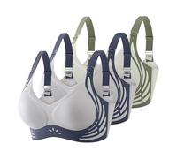 BHS Damen Ohne Bügel Komfort Nahtlos BH Set 3er Pack Sport BH Große Brüste Unterwäsche Push Up mit Verstellbarem Bustier Starker Halt Trainings Schlaf BHS Gepolstert für Alltag Yoga