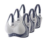 BHS Damen Ohne Bügel Komfort Nahtlos BH Set 3er Pack Sport BH Große Brüste Unterwäsche Push Up mit Verstellbarem Bustier Starker Halt Trainings Schlaf BHS Gepolstert für Alltag Yoga