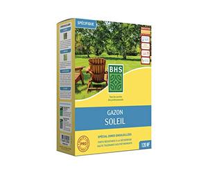 BHS Gazon Soleil - 3kg - 120 m² - Espaces Fortement Exposés au Soleil Ou Aux Zones De Climat Méditerranéen - Mélange Equilibré Alliant Esthétique Et Résistance A La Sécheresse GSO3