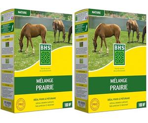 BHS GPR1 | 1kg | 100 m² | Gazon Melange Prairie | Destiné aux zones extensives qui ne nécessitent pas d’entretien | Pour le pâturage des animaux | Installation rapide (Lot de 2)