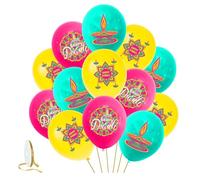 BHSTTNIXP Lot de 18 ballons Happy Diwali, décorations de Diwali pour la maison, artisanat de Diwali pour enfants, décorations colorées à suspendre pour extérieur et intérieur