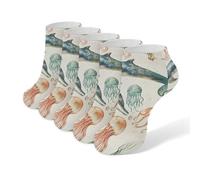 BHTGTRFDTD Chaussettes Courtes 5 Paires Méduses Baleines De Mer Et Dauphins Chaussettes De Sport Basses
