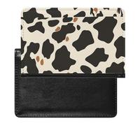 BHTGTRFDTD Étui De Protection De Passeport Animal Cow Skin Brown Patterns (Motifs Bruns De La Peau De La Vache) Étui De Passeport en Cuir PU avec Fente pour Carte De Crédit