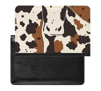 BHTGTRFDTD Étui De Protection De Passeport Animal Cow Skin Brown Patterns (Peau De Vache Marron) Étui De Passeport en Cuir PU avec Fente pour Carte De Crédit