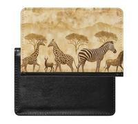 BHTGTRFDTD Étui De Protection De Passeport Animaux D'afrique Étui De Passeport en Cuir PU avec Fente pour Carte De Crédit