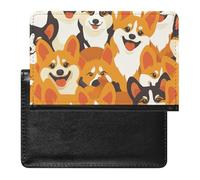 BHTGTRFDTD Étui De Protection De Passeport Corgis Dogs Patterns Étui De Passeport en Cuir PU avec Fente pour Carte De Crédit