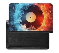 BHTGTRFDTD Étui De Protection De Passeport Disque Vinyle Fire and Water Étui De Passeport en Cuir PU avec Fente pour Carte De Crédit
