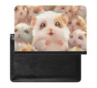 BHTGTRFDTD Étui De Protection De Passeport Hamsters Patterns Cute Étui De Passeport en Cuir PU avec Fente pour Carte De Crédit
