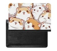 BHTGTRFDTD Étui De Protection De Passeport Hamsters Patterns Cute Étui De Passeport en Cuir PU avec Fente pour Carte De Crédit