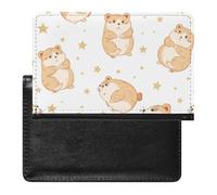 BHTGTRFDTD Étui De Protection De Passeport Hamsters Stars Patterns Étui De Passeport en Cuir PU avec Fente pour Carte De Crédit