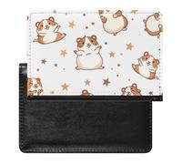 BHTGTRFDTD Étui De Protection De Passeport Mignons Hamsters Stars Patterns Étui De Passeport en Cuir PU avec Fente pour Carte De Crédit