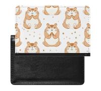 BHTGTRFDTD Étui De Protection De Passeport Mignons Hamsters Stars Patterns Étui De Passeport en Cuir PU avec Fente pour Carte De Crédit