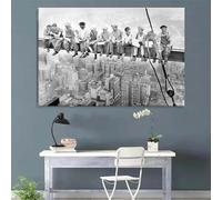 BHTMOI Affiche abstraite rétro ouvrier du bâtiment New York City toile peinture mur Art impression photo salon décor à la maison 80x130 cm (31x52in) pas de cadre