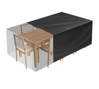 BHTMOI Housse Salon de Jardin Exterieur Bache Table De Jardin 330x150x70cm, Housse Table Jardin ExtéRieur BâChe de Protection éTanche Tissu Oxford ImperméAble, RéSistance au Vent, Anti-UV