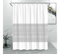BHTMOI Rideau de Douche Minimaliste en Tissu Lavable avec 12 Crochets, 120 x 190 cm (l x H), Rideau de Douche en Tissu